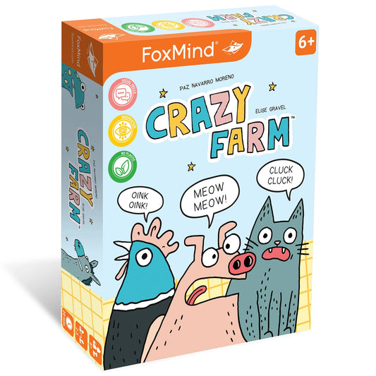: Crazy Farm - an Observation Card Party Game Where You Shout Out Animal Sounds, Illustrated by Elise Gravel, Family & Kids 6+, 2-5 Players