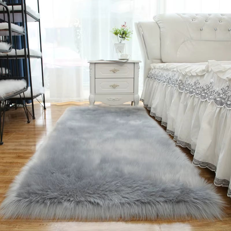 Living Room Fur Carpet Plush Soft Sheepskin Floor Mats Modern Home Decor Bedroom Blankets Imitation Wool Pad White Rugs Doormat