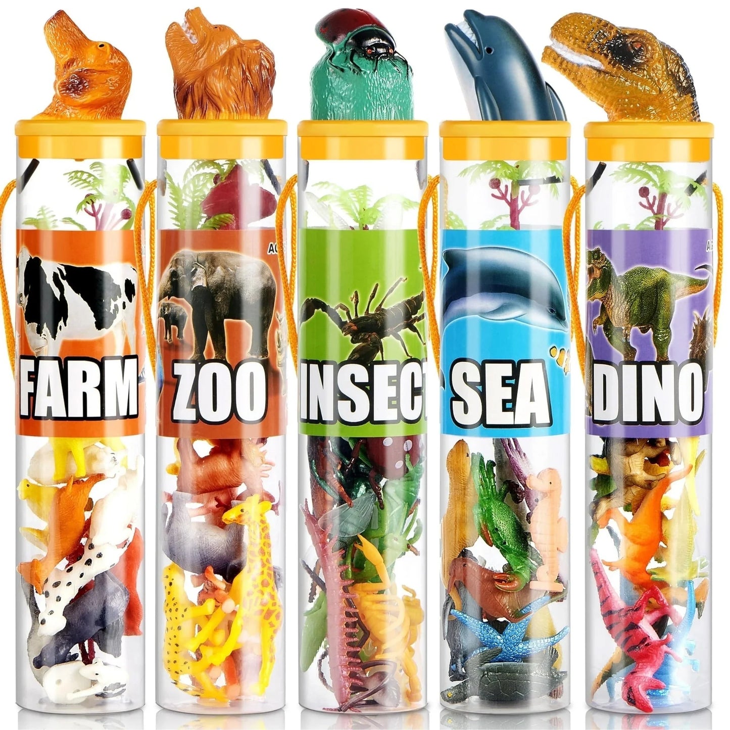 69Pcs Small Animal Figures, Assorted Mini Plastic Animal Toy, Tiny Little Animals for Sensory Bin, Birthday Party Favor for Kids Toddler Aged 3-8