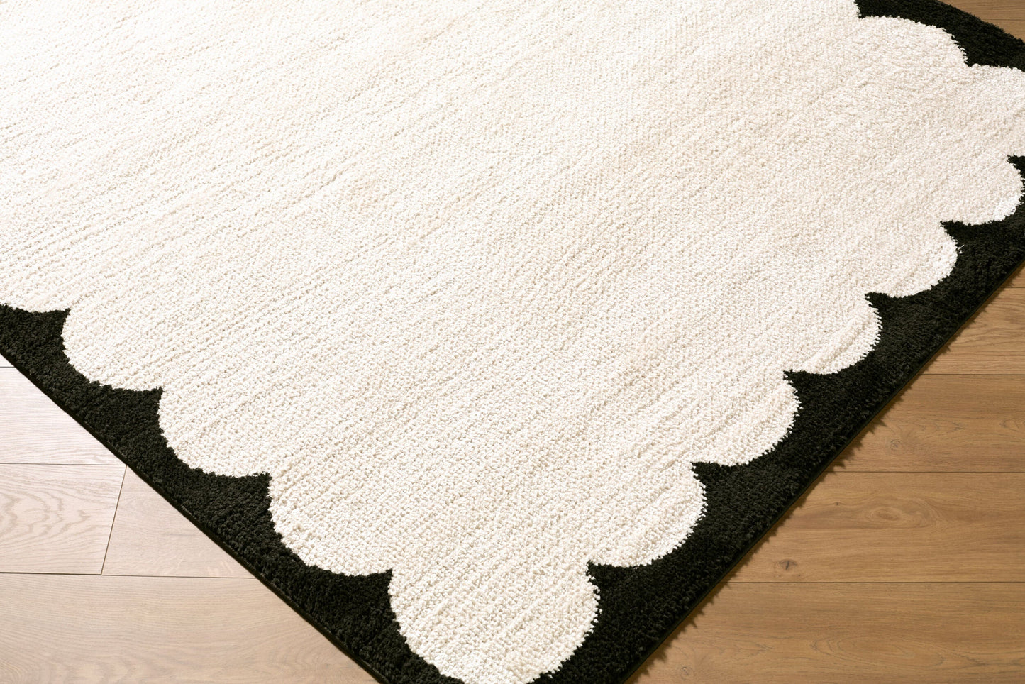 Dawa Cream Border  Machine Woven Polyester Washable Area Rug