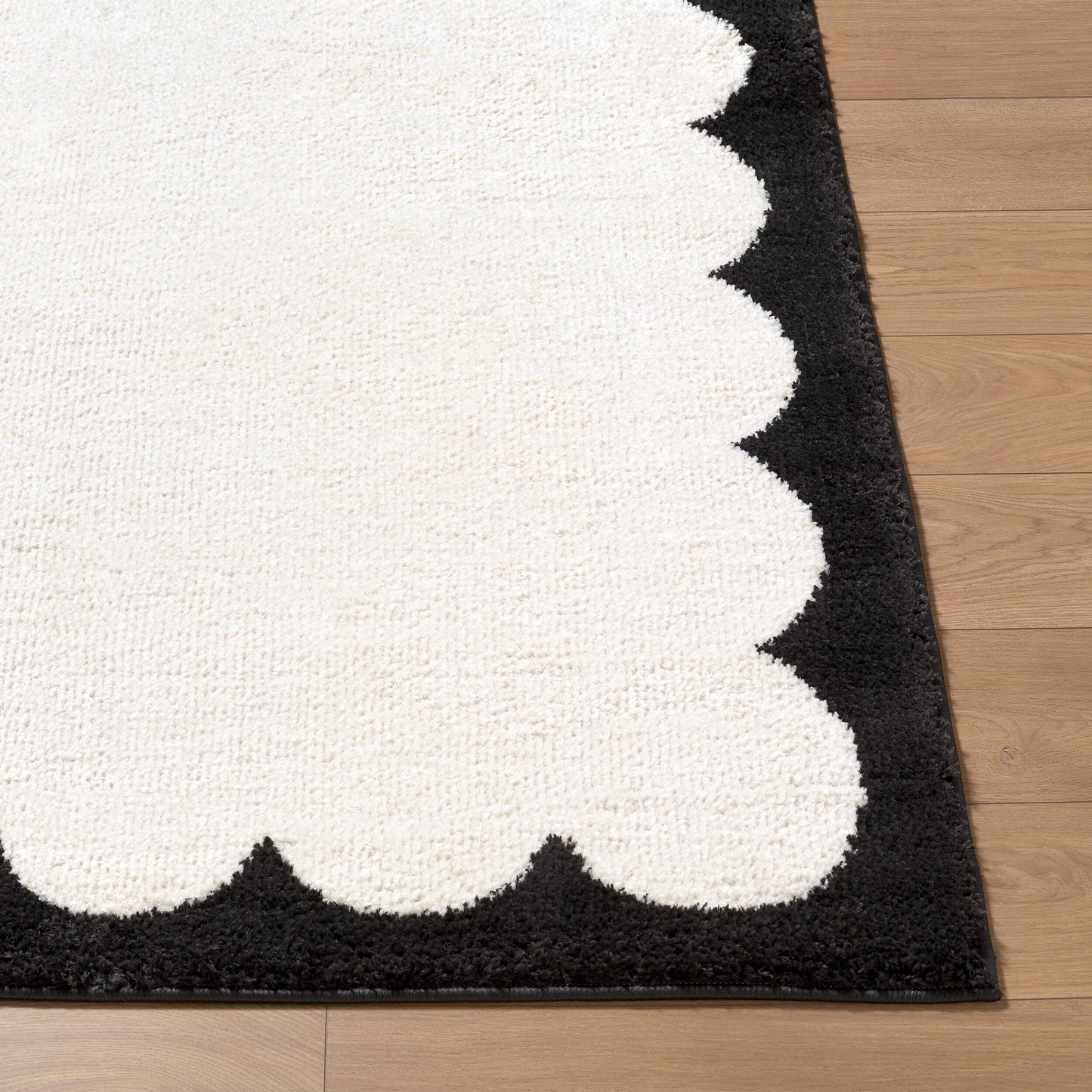 Dawa Cream Border  Machine Woven Polyester Washable Area Rug