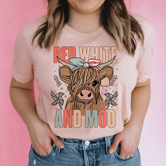 Red White And Moo Tee