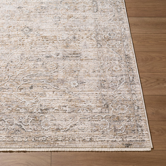 Pinee Light Gray Persian Machine Woven Polyester Area Rug